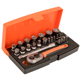 SL25 1/4" Drive Socket Set Metric Hex Sockets 25 Piece