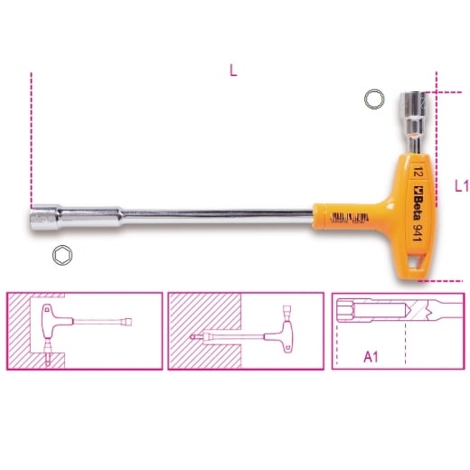 Beta Tools 941 Hexagon/Bi-hex Socket Wrenches With High Torque Handles