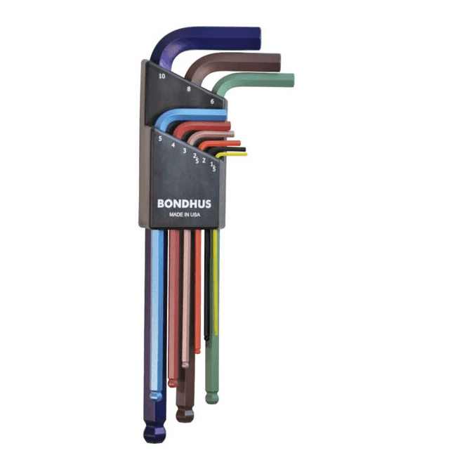 Bondhus BLX9MCG 9 Piece Colour Guard Ball End Hex Key Metric Set 1.5mm-10mm