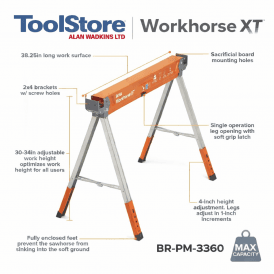BR-PM-3360 Sawhorse Workhorse XT Foldable Legs