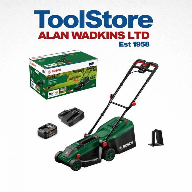 Bosch Garden Rotak 18V-34 18v Cordless Lawnmower 34cm Cut 1 x 4.0ah Battery + Charger