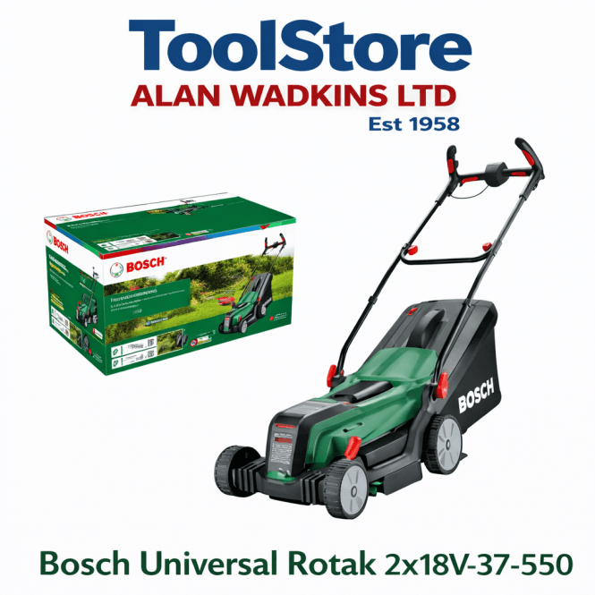 Bosch Garden Universal Rotak 37-550 Twin 18v Cordless Lawnmower 37cm Cut Machine Only