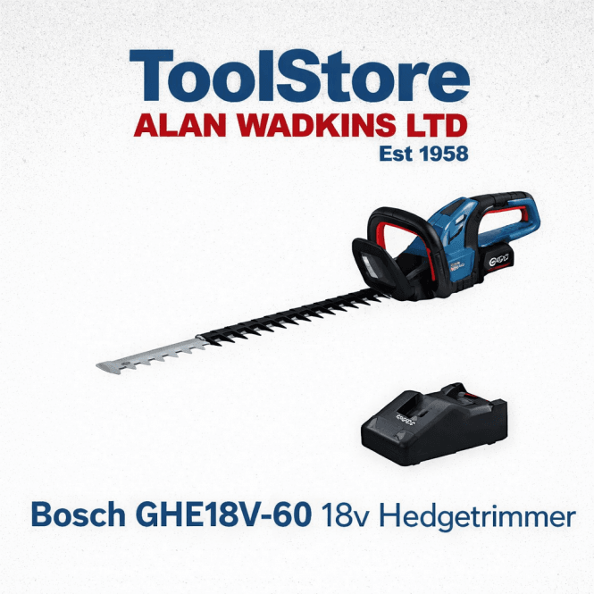 Bosch GHE18V-60 18v Cordless Hedgetrimmer 60cm Blade Length 1 x 4.0ah Battery & Charger