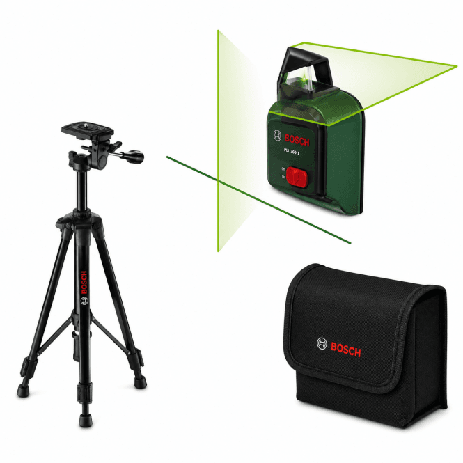 Bosch PLL360-1 SET Green Cross Line Laser + TT120 Tripod