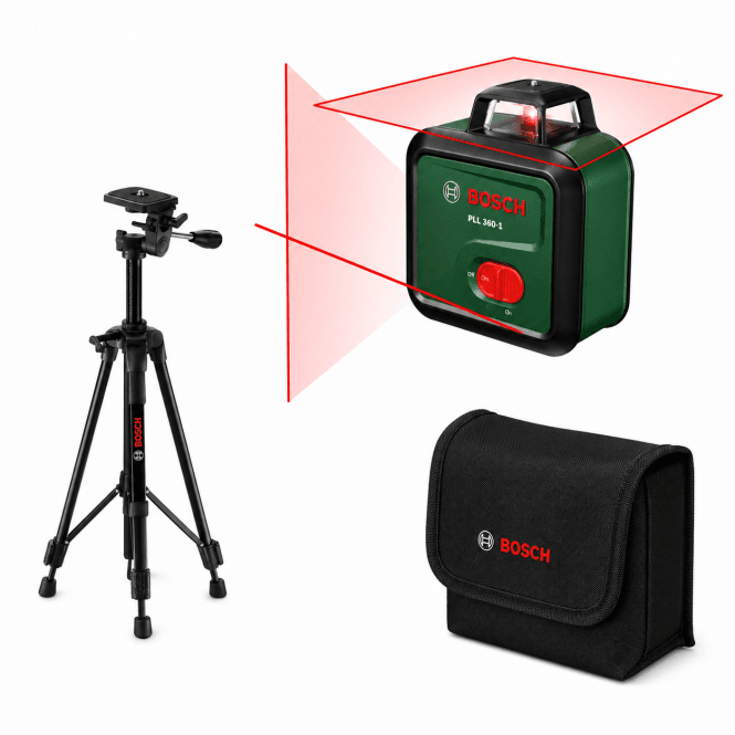 Bosch PLL360-1 SET Green Cross Line Laser + TT120 Tripod Set