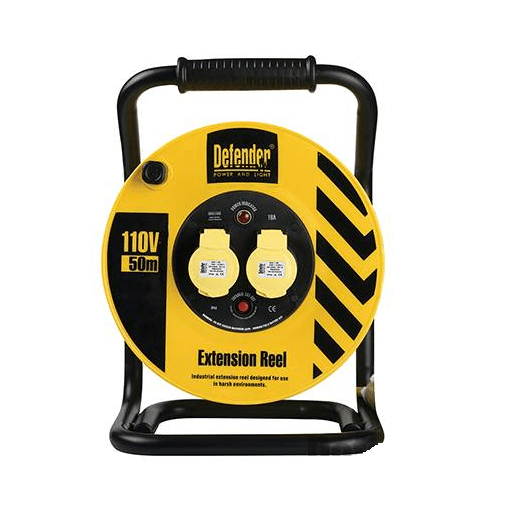 Defender E86500 50M Industrial Trade Cable Reel 110v