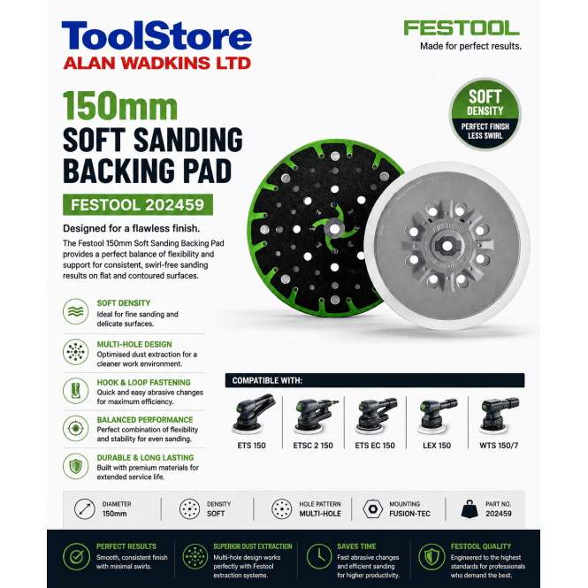 Festool 202459 150mm Soft Sanding Backing Pad ETS150 ETSC150