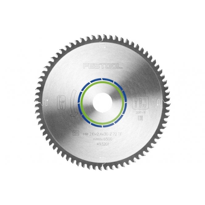 Festool 493201 210 x 30 x 72 Teeth Aluminium Plastic Circular Saw Blade