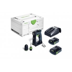 576885 CXS 18 C 3,0-Plus 18v Cordless Drill 2 x 3.0ah Batteries + Charger In Systainer Box