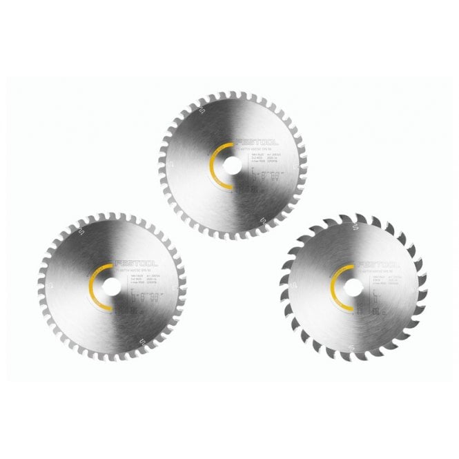 Festool 578566 168 x 20 3 Piece Wood Cutting Circular Saw Blade Set TS60 TSV60