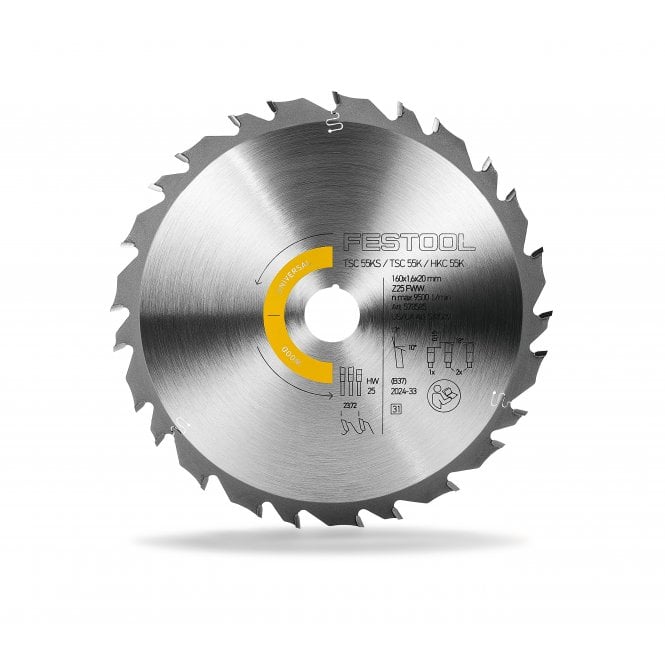 Festool 578585 160 x 1.6 x 20mm 25 Tooth FWW25 Universal Wood Saw Blade