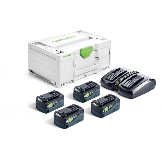 Festool Battery Energy Set SYS 18V 4 x HP5,0 High Power Batteries + TCL6 DUO Battery Charger 578682