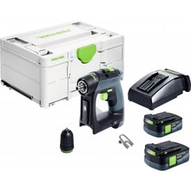 CXS12 2,5 12v Cordless Drill 2 x 2.5ah Batteries, Charger + Systainer Sys3 M 187 576866