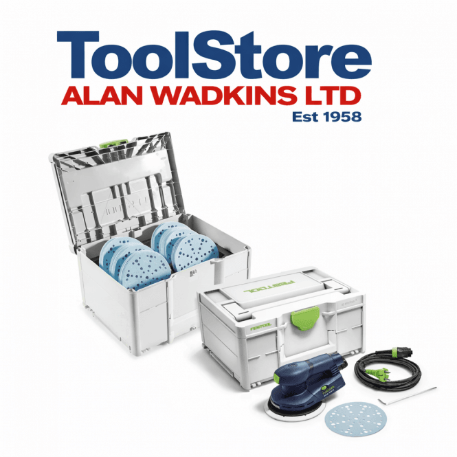 Festool ETS EC150/5 EQ-PLUS 240V Eccentric Sander 576332 + 578192 Granat Sanding Kit 578274