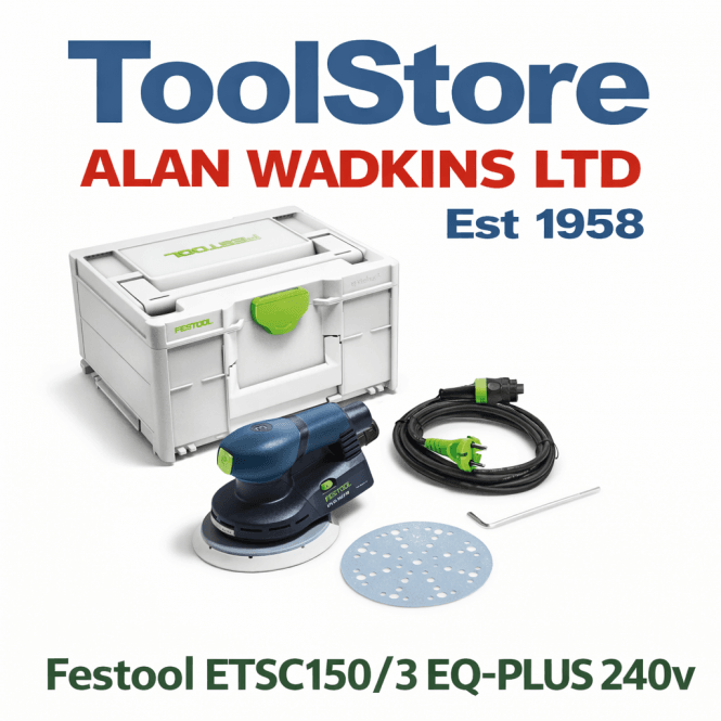 Festool ETSC150/3 EQ-PLUS 150mm Eccentric Sander 240v In Systainer SYS3 M 187 576323