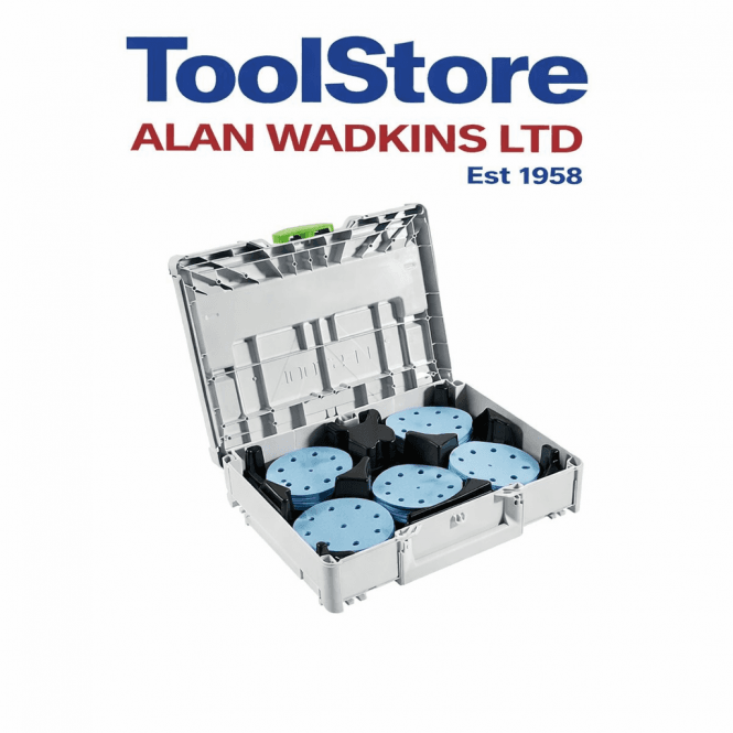 Festool Granat Abrasive Sanding Disc Set – 125mm 5 Inch in Systainer 578193