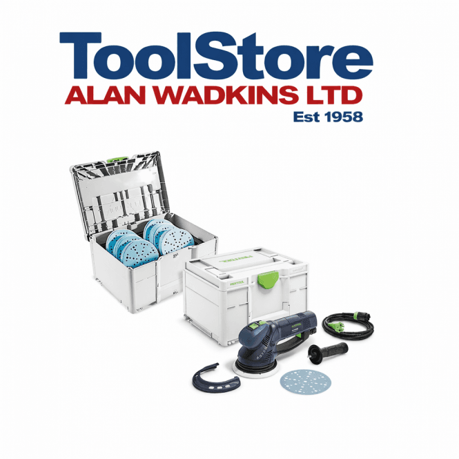 Festool RO150FEQ-SYS GR 240v Rotex Geared Eccentric Sander With Sanding Disc Kit 578260