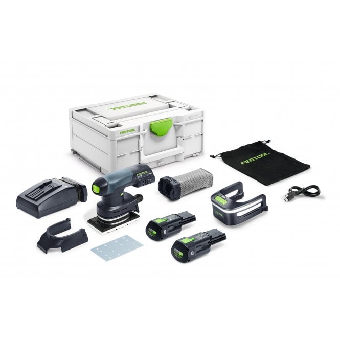 Festool RTSC400 3,0 I-Plus 18v Cordless Orbital Sander Kit 2 Batteries Charger Systainer