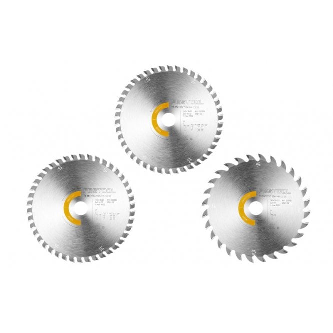 Festool TS55 3 Piece 160mm Circular Saw Blade Set 578547