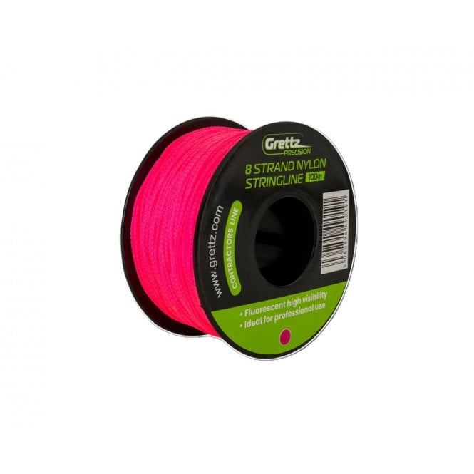 Grettz 100 Metre Brick Line Pink String Line 8 Braided Nylon Line