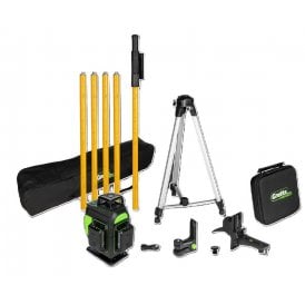 G4D Kit Green Beam Multi Line Cross Line Laser Kit With Tripod & Pole