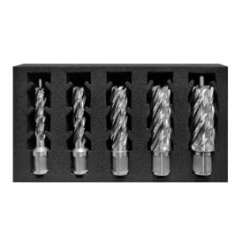 107010-5SET HSS Long Series 50mm Silver Max Rota Broach Cutter Set 12,14,18,22,26mm