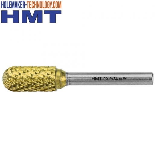 HMT 6x16mm GoldMax TCT Burr Ball Nosed Cylinder