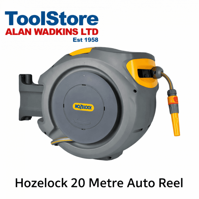 Hozelock 20m Auto Reel Wall Mounted Retractable Hose Reel 2401 20 Metre Length