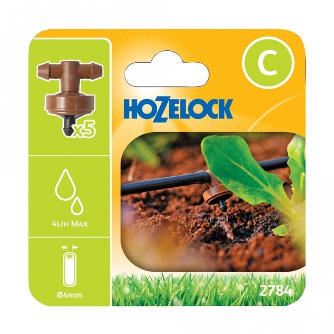 Hozelock 2784 4LPH In-Line Pressure Compensating Dripper Pack of 5