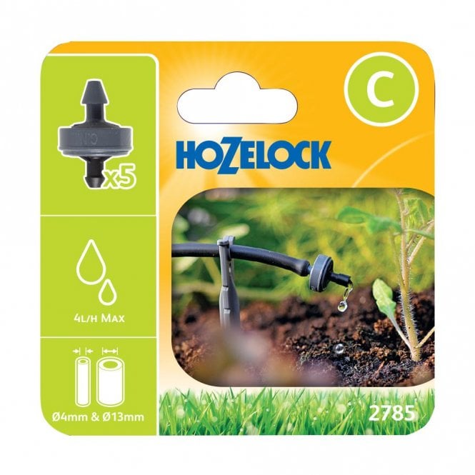 Hozelock 2785 4 LPH End Of Line Pressure Compensating Dripper Pack of 5