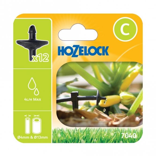 Hozelock 7040 Pinch Drip Pressure Compensating Dripper Pack of 12