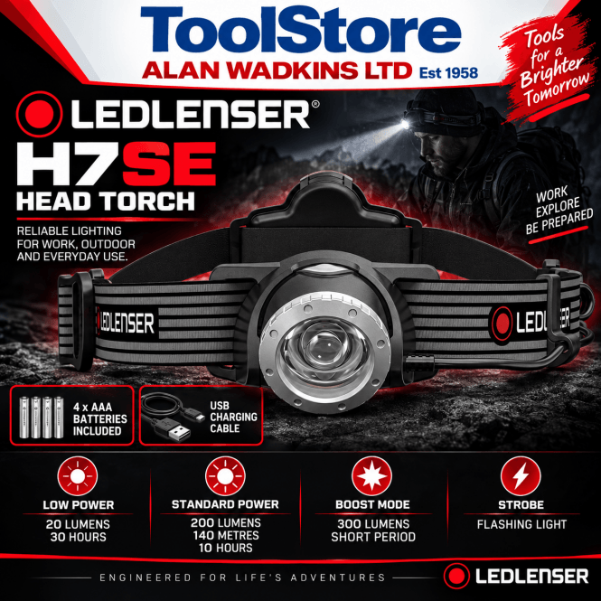 Led Lenser  H7SE Head Torch – 200 Lumens, Special Edition, AAA Batteries Included 502420