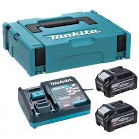 1911C9-1 40v Max Battery + Charger Set 2 x 4.0ah Batteries + DC40RA Battery Charger In Makpac