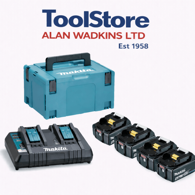Makita 197627-6 Battery + Charger Pack DC18RD + 4 x BL1850 18v 5.0ah In Makpac Case