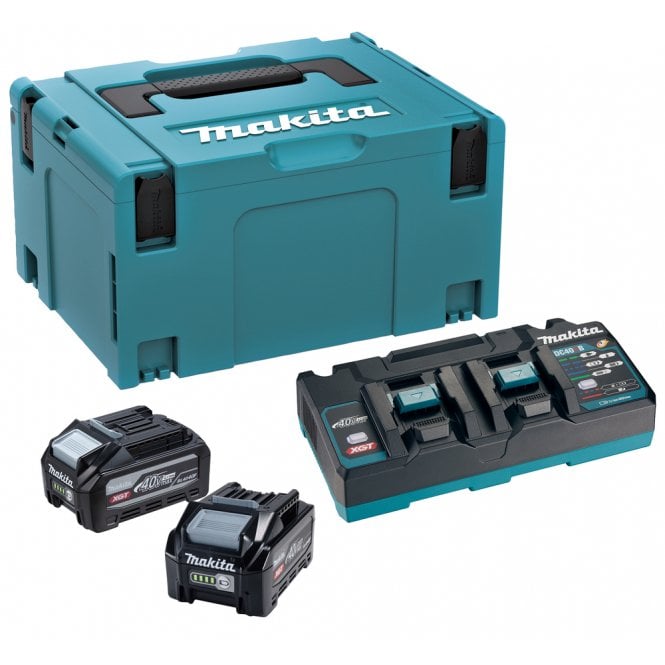 Makita 40v Battery + Charger Set 2 x BL4040F 4.0ah Batteries + DC40RB Battery Charger In Makpac Case