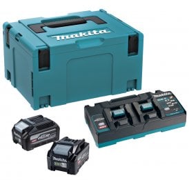 40v Battery + Charger Set 2 x BL4040F 4.0ah Batteries + DC40RB Battery Charger In Makpac Case