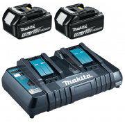 BL1850 18v 5.0ah Li-on Battery Twin Pack + DC18RD Twin Port Battery Charger 240v