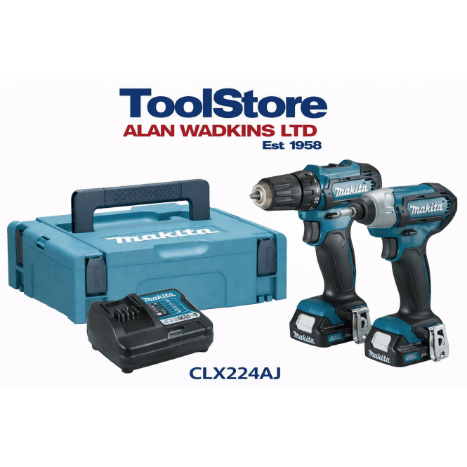 Makita CLX224AJ 12V Cordless 2 Piece Kit DP333D Drill Driver & TD110D Impact Driver