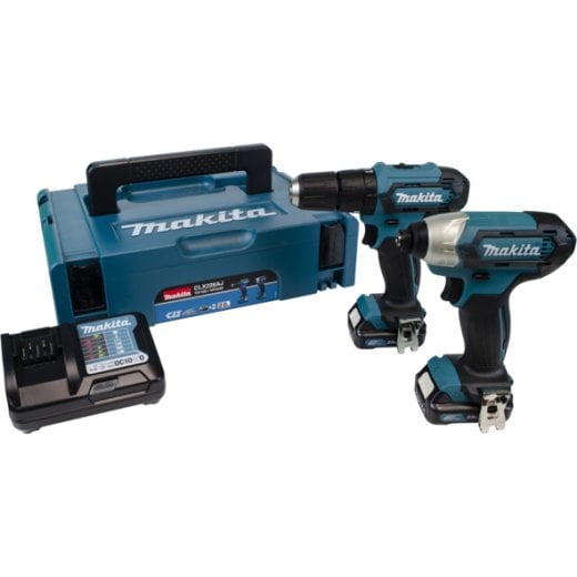 Makita CLX228AJ 12v Cordless Twin Kit HP333D Combi Drill & TD110D Impact Driver 2 Batteries
