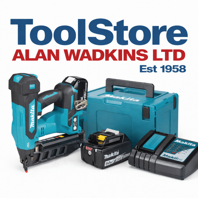 Makita DBN601RTJ 18V Cordless 16-Gauge Nailer – 19-64mm 2 x 5.0ah Li-on Batteries Charger + Case