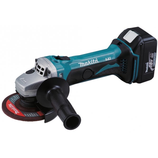 Makita DGA452RTJ 115mm 18v Angle Grinder With 2 x 5.0Ah Batteries, Charger & Case