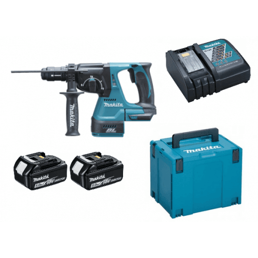 Makita DHR243RTJ 18V Cordless Brushless Rotary Hammer 2 x 5.0ah Batteries & Charger