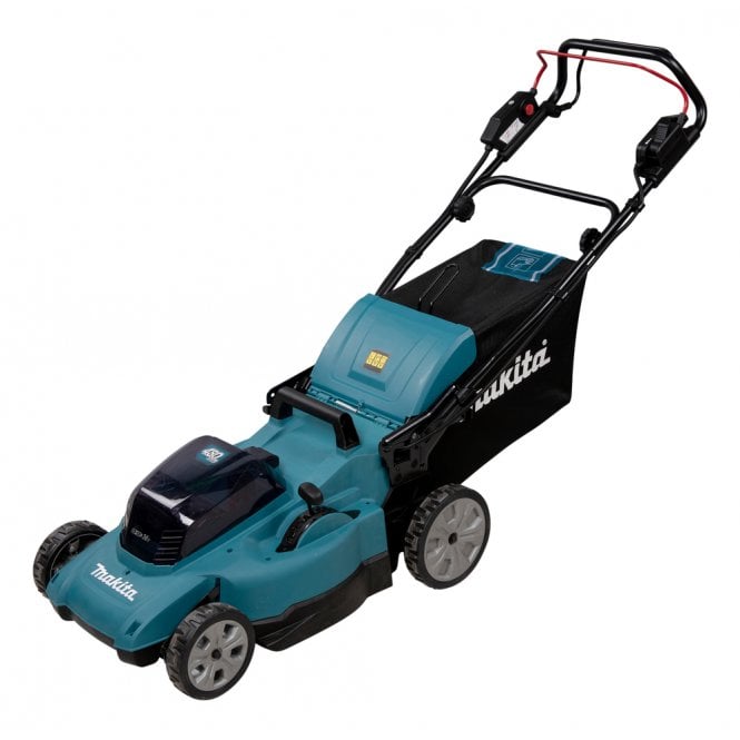 Makita DLM481CT2 Twin 18v Cordless 48cm Self Propelled Lawnmower 2 x 5Ah Batteries & Charger