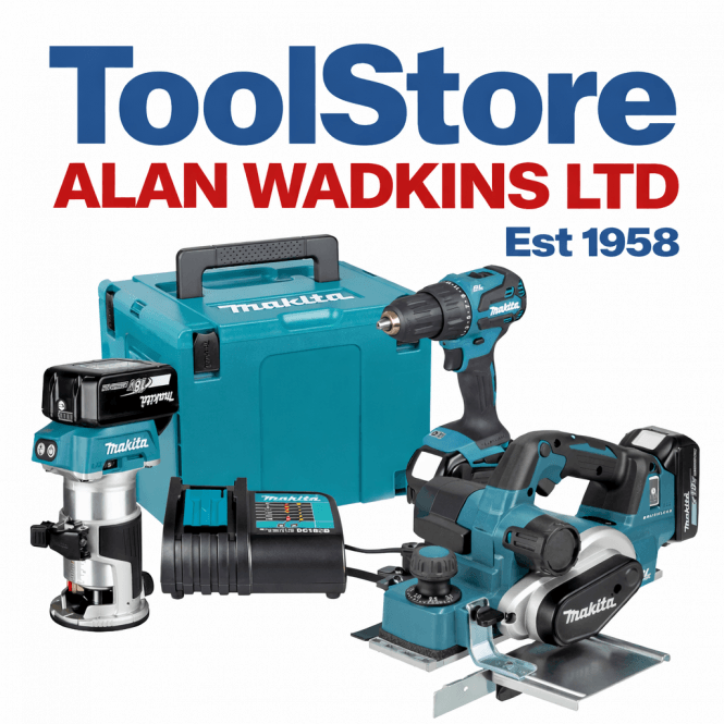 Makita DLX3193TJ 18v Cordless 3 Piece Kit DKP181, DHP490, DRT50 2 X 5.0AH Batteries + Charger