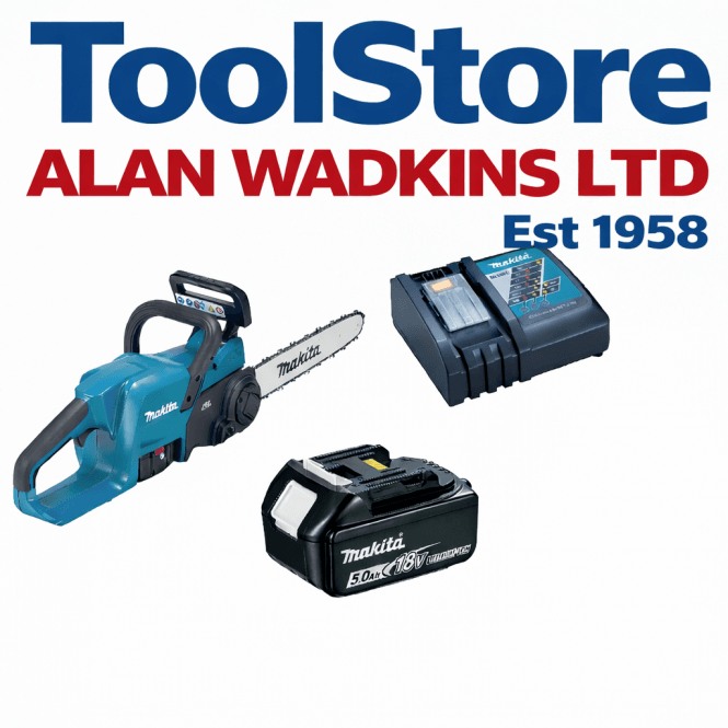 Makita DUC357RT 18v Chainsaw 35cm Bar Cordless 1 x DC18RC Charger & BL1850 Battery