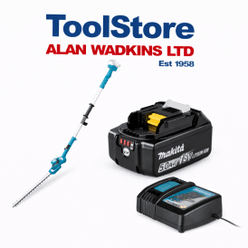 DUN461WRT 18v Cordless 46cm Telescopic Extendable Pole Hedgetrimmer 1 x 5.0ah Battery + Charger