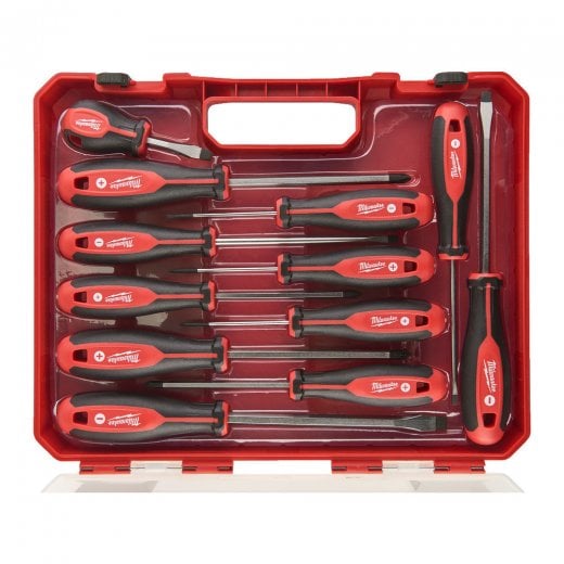 Milwaukee 12 Piece Hi-Leverage Handle Screwdriver Set Magnetic Tip 4932472003
