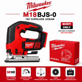 18v Cordless Jigsaw M18BJS-0 18v Jigsaw Brushed D Handle Body Only In Cardboard Box