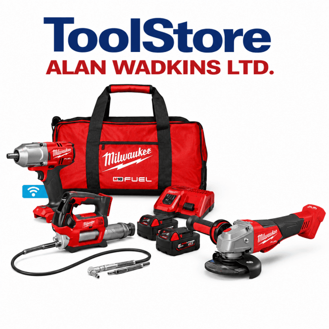 Milwaukee 3 Piece 18v Tool Set Farming Kit M18GG M18FSAGV115 M18ONEFHIWF34 2 5.0ah Batteries