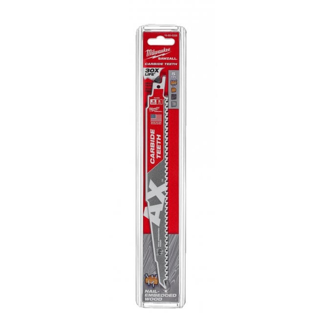 Milwaukee 48005226 230mm 5TPI Sawzall Reciprocating Saw Demolition Blades
